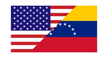 ABD ve Venezuela Bayrakları Uluslararası İlişkiler Gösteriyor. ABD ve Venezuela Bayrakları Birleştirildi.