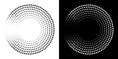 Noktalı soyut çember geometrik şekil. Noktalar yuvarlak daire şekli.