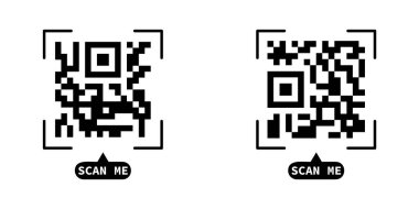 Sahte QR kodu. Bana vektör çizimi yap. QR kodları tarama için hazır.