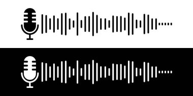 Podcast mikrofon ses dalgası. Podcast oynatıcı.