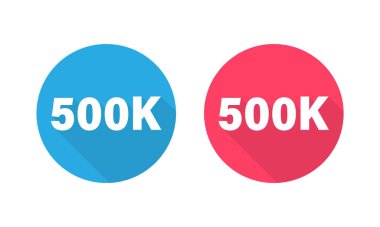 500K Dairesel Simgeler Uzun Gölgeli Kırmızı ve Mavi ile Görüntüleniyor.