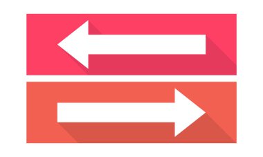 Zıt yönleri gösteren zıt oklar. Yatay takas simgesi simgesi. Yatay döndürme.