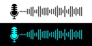 Podcast mikrofon ses dalgası. Podcast oynatıcı.