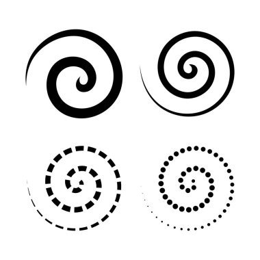 Siyah Spiral, Psikedelik, İlüzyon, Beyaz Arkaplanda Girdap Şablonu.