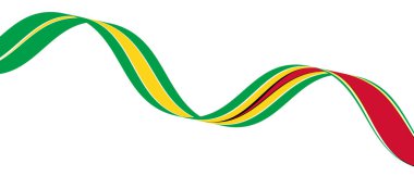 Guyana Bayrak Kurdelesi Tasarımı, Vatanseverlik Teması İçin Mükemmel. Guyana bayrak kurdelesi sallanıyor.