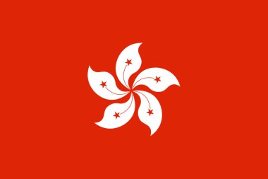 Hong Kong 'un resmi bayrağı. Hong Kong Ulusal Sembolü.