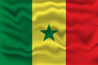 Senegal 'in Dalgalı Bayrağı Dokulu Efektli.