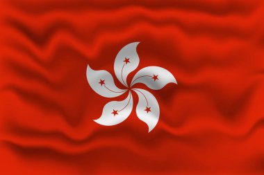 Kıvrımlı Efektli Hong Kong Bayrağı.