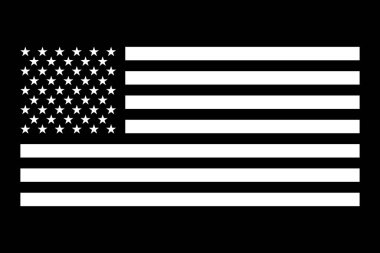Basit siyah beyaz Amerikan bayrağı grafiği.