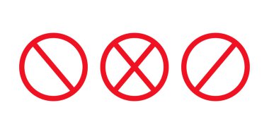 Beyaz Arkaplanda Kırmızı Yasak ve Yasaklama Simgesi Simgesi.