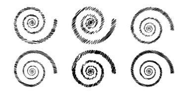 Soyut el çizimi spiraller, elle çizilmiş, karalanmış stil.