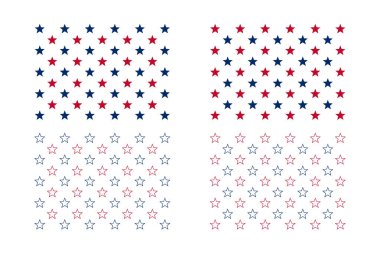50 ABD Amerikan Vatansever Yıldız Arkaplan Tasarımı.