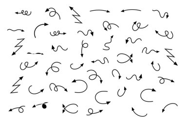 Tasarım Projeleri için Çeşitli El Çizimi Okları Koleksiyonu.