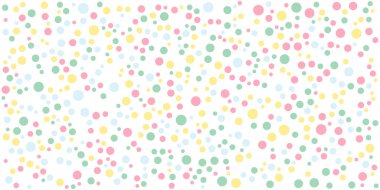 Çemberler Konfeti Düşen Pastel Beyaz Arkaplanda Renkli Çemberler.