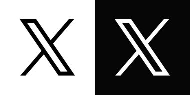 Şık ve modern twitter X logo tasarımı.