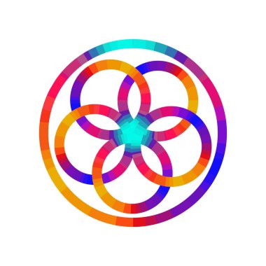 Soyut Clipart tekerlek gökkuşağı spektrum renk vektörü. Yuvarlak daire renk paleti.