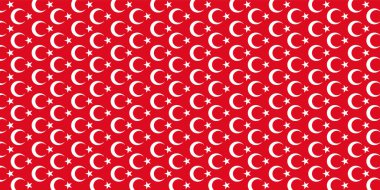 Türk Ay ve Yıldız Soyut Deseni Kırmızı Arkaplanda.