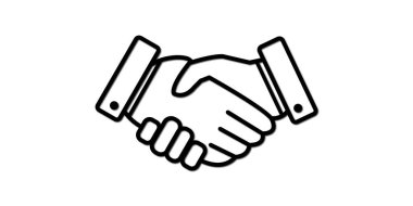 Beyaz arkaplanda basit iş tokalaşmaları işaret sembolü.