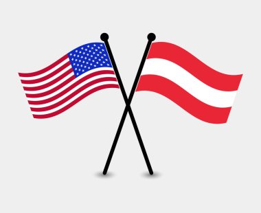 Diplomatik ilişkiler için ABD ve Avusturya bayraklarını aştı.