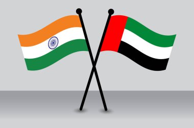 Hindistan ve BAE Bayrakları Çapraz, Uluslararası İlişkileri Temsil Ediyor.