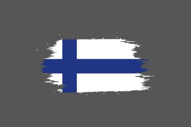 Sanatsal Fırça Darbesi Efektiyle Finlandiya Bayrağı.