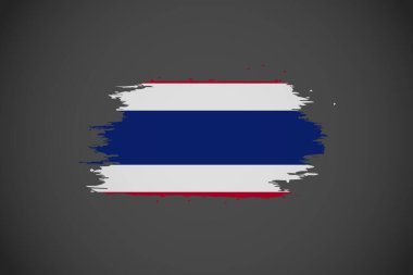 Sanatsal Fırça Vuruşu Efektli Tayland Bayrağı.