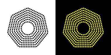 Sekizgen şekilli geometrik çizgiler. Heptagon geometrik sembolü. Düzenlenebilir vuruş.