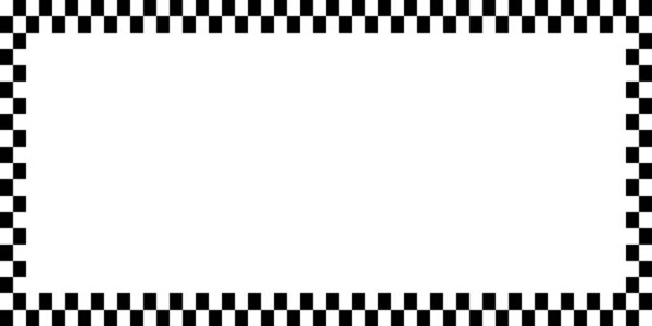 Checkers frame, border in line art style geometric seamless pattern.
