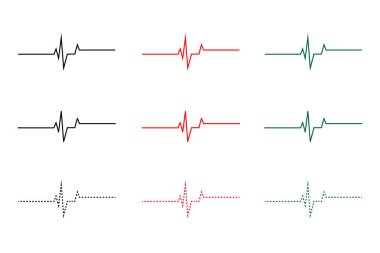 EKG kalp atışı simgesi, kalp atışı nabız elementi..