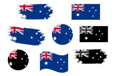 Avustralya Bayrak Tasarımı Çeşitli Biçim ve Biçimlerde.