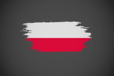 Sanatsal Fırça Vuruşu Efektiyle Polonya Bayrağı.