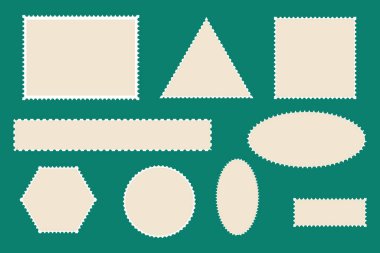 Posta pulları boş çerçeveler ayarlandı. Eski posta pulları boş sınır şablonu.