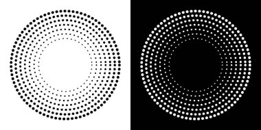 Noktalı soyut çember geometrik şekil. Noktalar yuvarlak daire şekli.