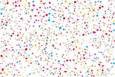 Beyaz Arkaplanda Renkli Geometrik Konfeti Deseni.