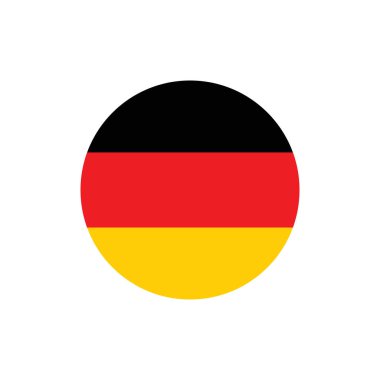 Almanya bayrağı. Almanya 'nın yuvarlak bayrak vektörünün bir resmi.