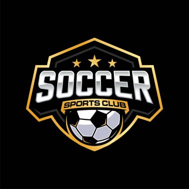 Futbol Futbol Rozeti Logo Tasarım Şablonları. Spor Takım Kimlik Vektör İllüstrasyon.