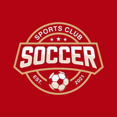 Futbol Futbol Rozeti Logo Tasarım Şablonları. Spor Takım Kimlik Vektör İllüstrasyon.
