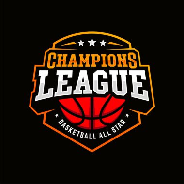 Basketbol kulübü logosu, amblem, toplu tasarımlar. Spor rozet vektör çizimi