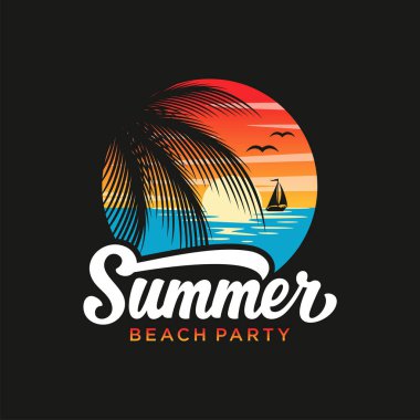 summer beach logo vector illustration