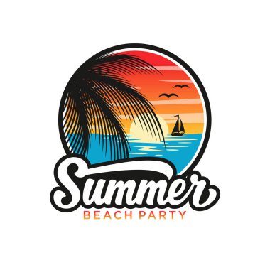 summer beach logo vector illustration