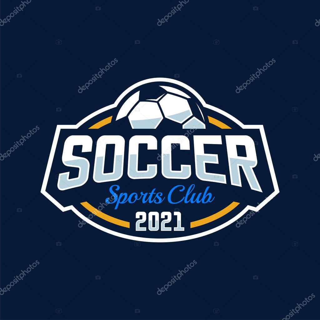 Soccer Football Badge Logo Design Templates. Sport Team Identity Vector Illustration.