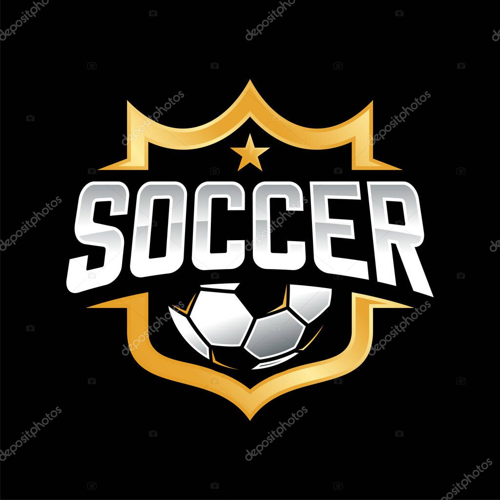 Soccer Football Badge Logo Design Templates. Sport Team Identity Vector Illustration.