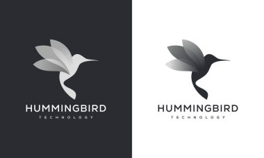 Hummingbird Colibri Logo Şablonu, Teknoloji, Akıllı, Gelecek, Logo Tasarım Vektörü.