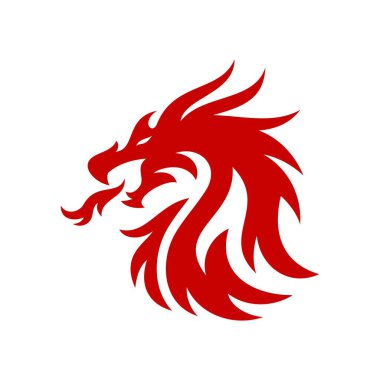 Dragon Head vektör simgesi çizim logo şablonu