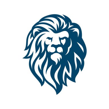 Klasik hipster aslan kafası amblem logosu tasarımı. Aslan başlı sanat ikonu. Vektör illüstrasyonu.