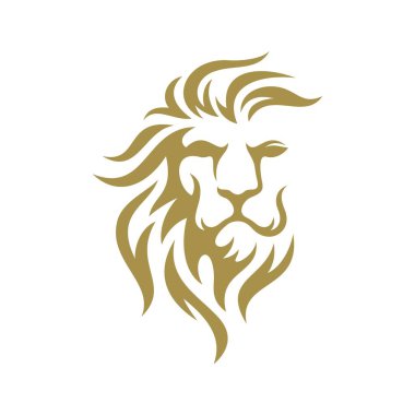 Klasik hipster aslan kafası amblem logosu tasarımı. Aslan başlı sanat ikonu. Vektör illüstrasyonu.