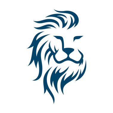 Klasik hipster aslan kafası amblem logosu tasarımı. Aslan başlı sanat ikonu. Vektör illüstrasyonu.