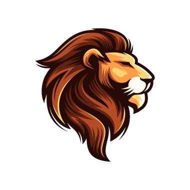 Aslan Maskotu Spor Logosu Tasarımı. Aslan hayvan maskotu baş vektör çizim logosu. Vahşi Yırtıcı Kedi Başı Maskotu, Spor Takımı için Aslan Baş Amblem Tasarımı. Vektör illüstrasyonu