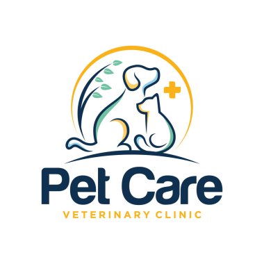 Hayvan ve Evcil Hayvan Logosu Tasarım Vektör Şablonu