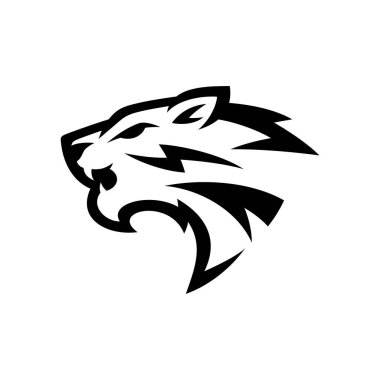 Kaplan hayvan maskotu baş logo vektör illüstrasyonu